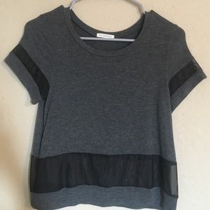 Grey/Black Sheer Crop Top